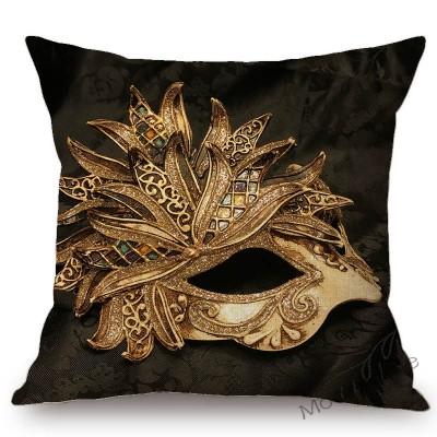 Venice Masquerade Mask Fashion Venetian Masks Art Sofa Pillowcase Linen Beauty Store Girl Room Decoration Pillow Cushion Cover