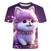 Boys and Girls' Clothes For Children Kawaii Fluffy Cat Cartoon Fashion T-shirt 3D Short Sleeve Tee Shirts Kids Clothing Summer