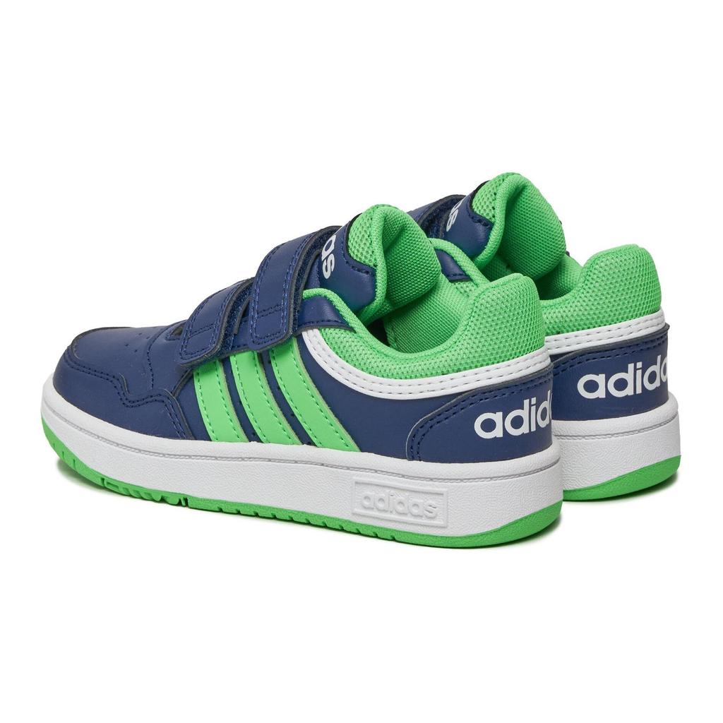 adidas Neo Hoops 3.0 Универсальные Удобные Амортизирующие Прочные Низкие Детские Кроссовки Детские Кроссовки Сине-зеленые IG6107