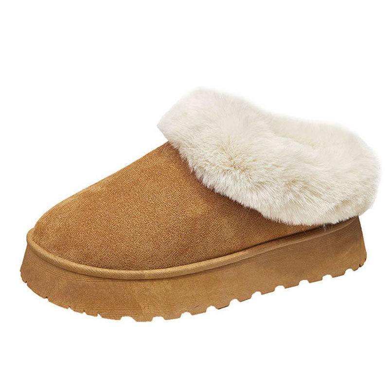 Зимние новые женские универсальные плюшевые хлопковые ботинки, короткие, с вельветом для сохранения тепла