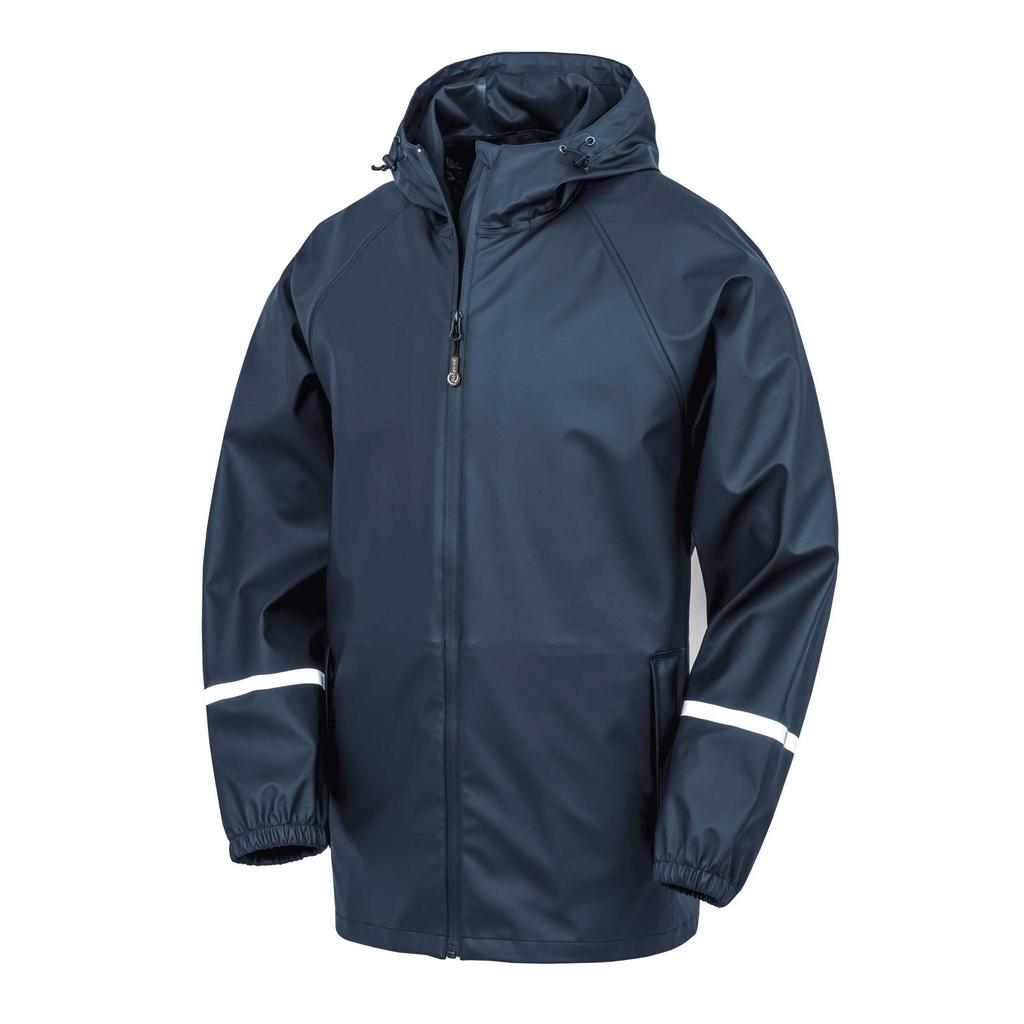 Result Recycled Mens Prism Reflective Tape PU Recycled Waterproof Jacket