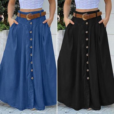 Женская юбка полной длины с высокой талией для отдыха и вечеринки, большие мешковатые макси-юбки