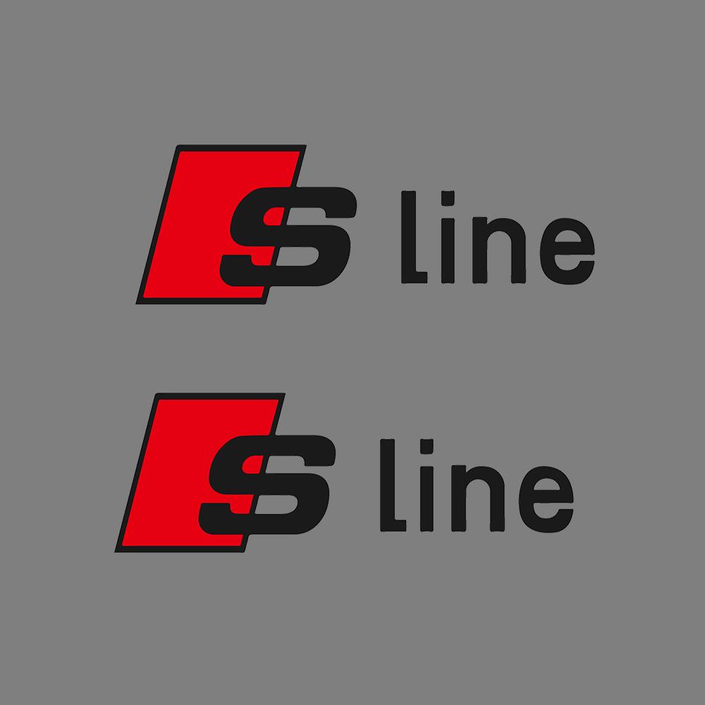 2pcs Car Body Emblem Stickers Trunk Window Badge Decoration Decal For B Sline A4 B8 8P Q3 Q5 Q7 Q1 A3 A5 A7 A1 A2 Accessories
