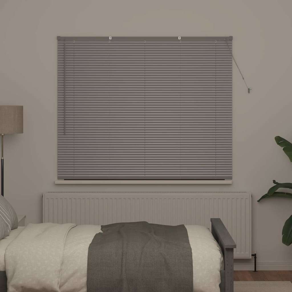 Aluminum Venetian Blinds Silver 130 x 155 cm