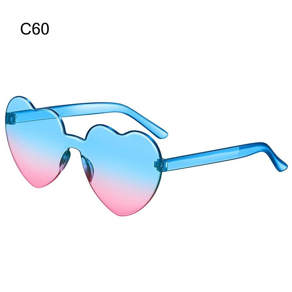 Adults Gradient Lenses Colorful Heart Glasses Shades Party Sun Glasses Heart-shaped Sunglasses