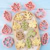 8 Pieces Cute Leaves Cookie Cutters For Baking Cookie Mould Press Leaves Cookie Mould Set Kitchen Tools Plastic Cookie Stamps