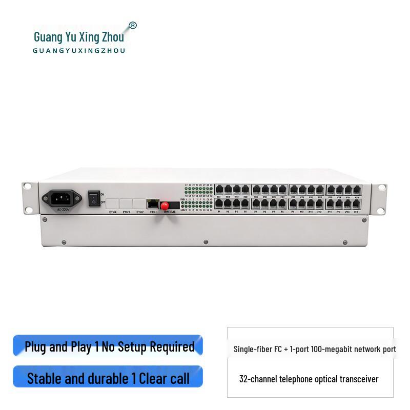 Guangyu Xingzhou 32-канальный телефонный и 1-портовый Ethernet оптический мультиплексор