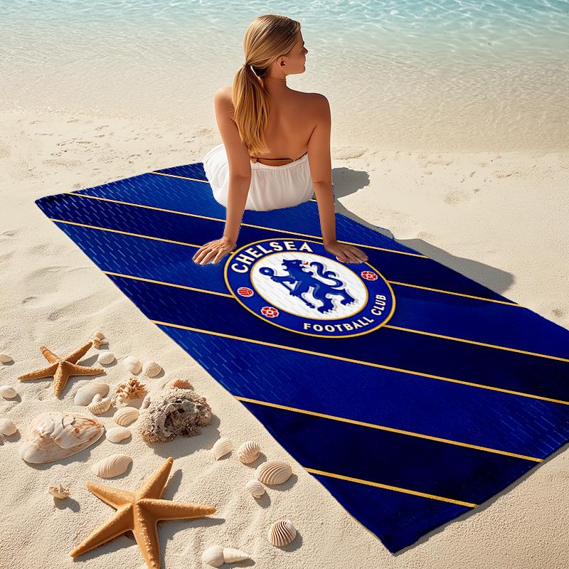 1pc C-Chelsea Beach Towel, Comfortable and Thick, and Swimming/Bath/Picnic/Camping Towel, Suitable for Seaside Beaches