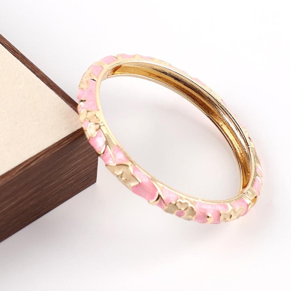 Enamel Vintage Cloisonne Bangle Traditional Women's Hand Bracelet Flower Bangle Ladies