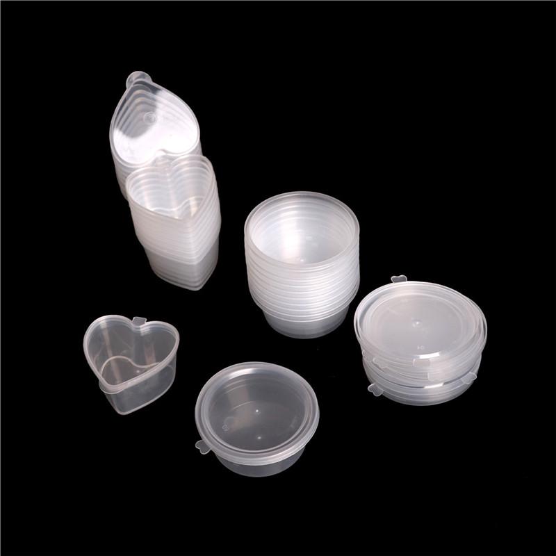 10pcs/lot Plastic Color Plasticine Clear Containers Glue Putty Foam Ball Storage Boxes Slime Storage