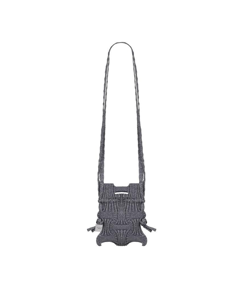 Сумка-кроссбоди Pleatsmama Mini, с блестящими камнями, цвет: коричневый
