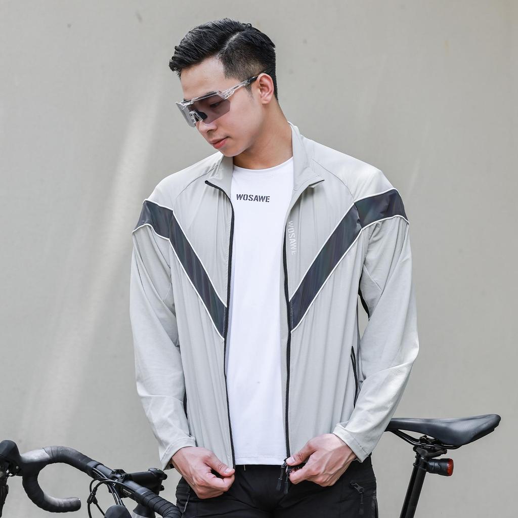 Wosawe Унисекс Дорожный Горный Городской Велоспорт Микроэластичный Дышащий Ветрозащитный Карманный Топ Куртка