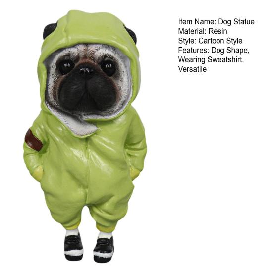 Yousheng 1/4Pcs Dog Figurines Doll Halloween Resin Ornament Standing Puppy Toy Outdoor Decor Fairy Garden Accessories