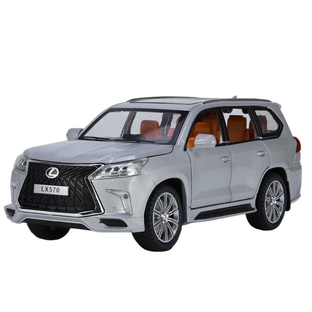 1/24 Lexus LX570 внедорожник литой металлический сплав модель автомобиля литые металлические внедорожники модель автомобиля звук свет симуляция детская игрушка подарок