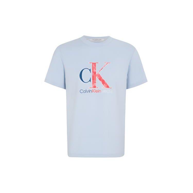 Calvin Klein Футболка унисекс из хлопка с вышитым логотипом в виде сердца и круглым вырезом, синяя J320567-C1U