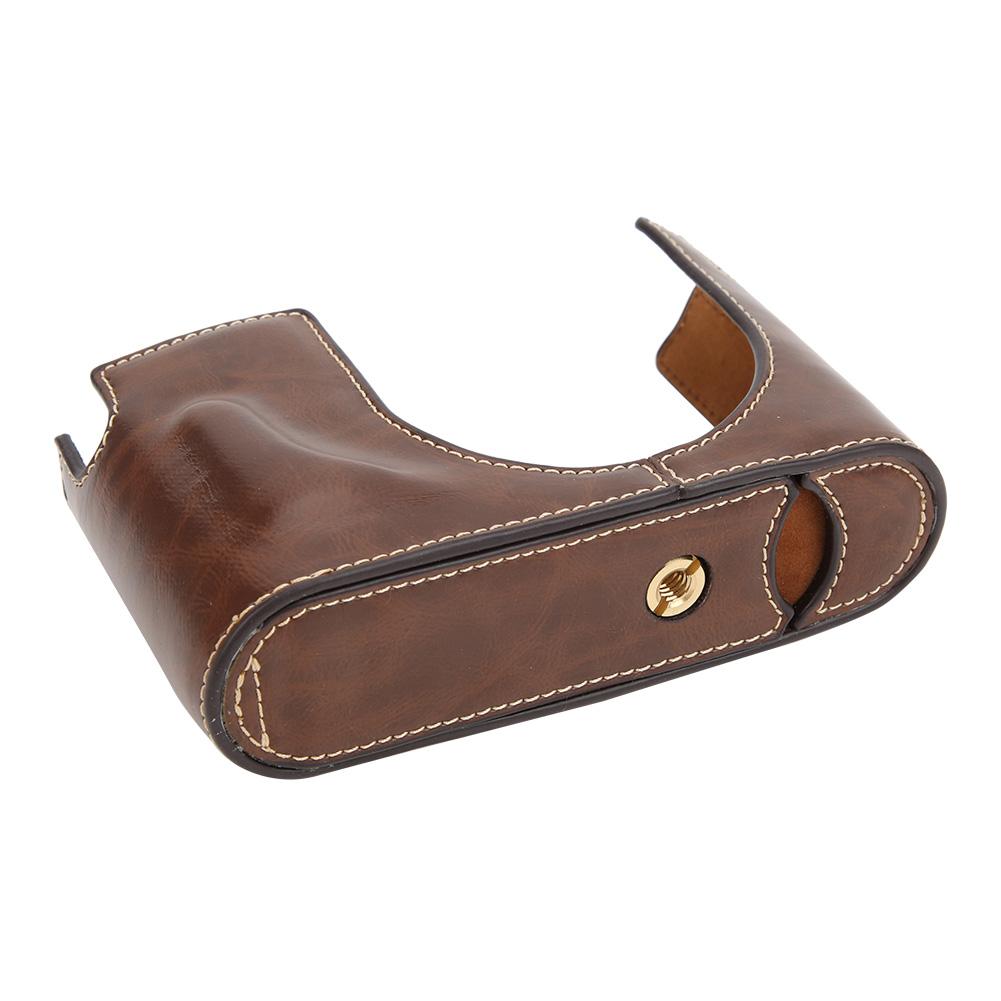 Чехол из искусственной кожи, защитный чехол на половину корпуса для камеры Leica Q, coffee