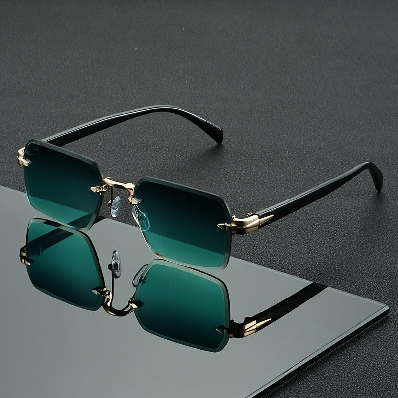 European and American Fashionable Frameless Square Glasses with Multi Colored Cut Edge Design, Suitable for Both Men and Women for Party Photography