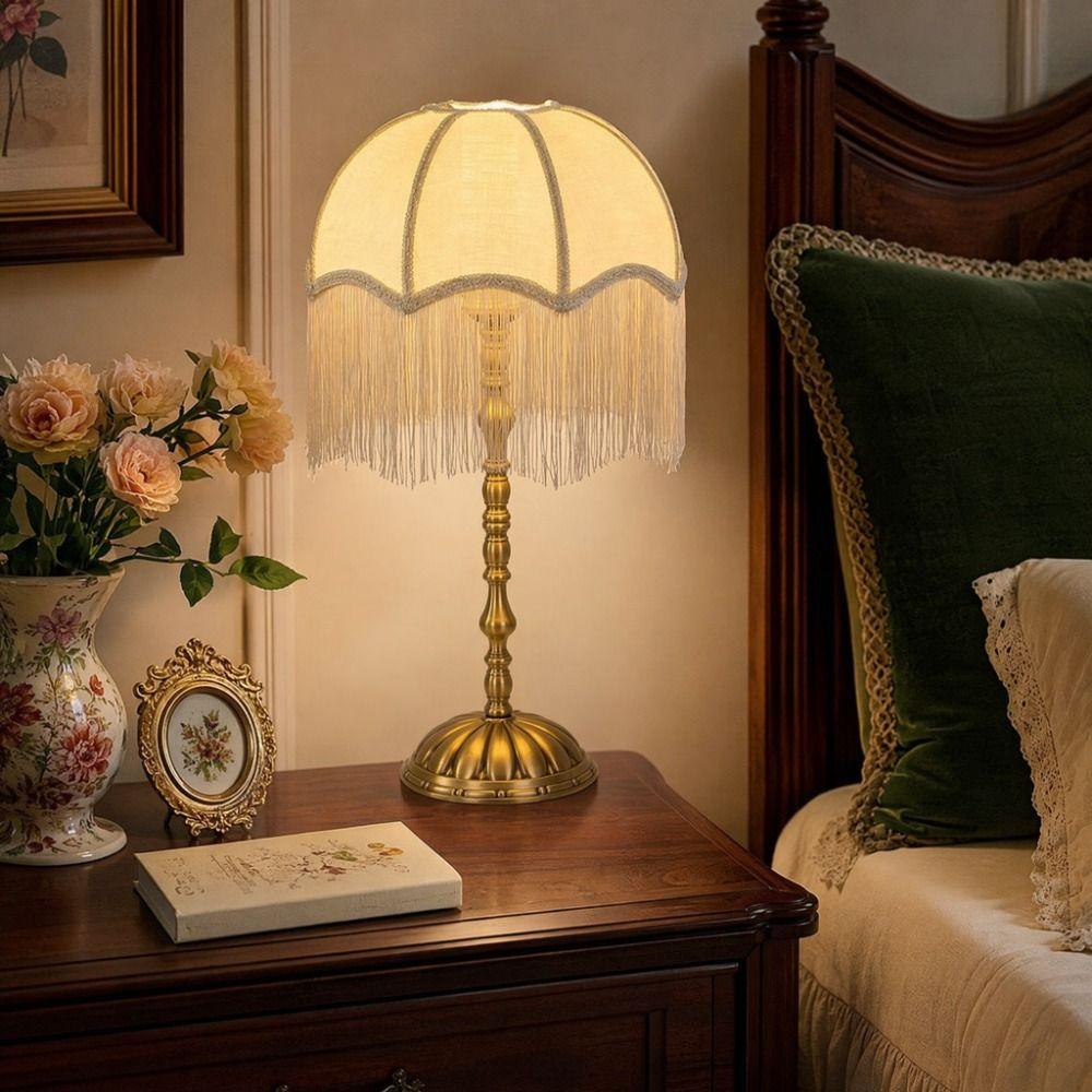 20CM 25CM 30CM Tassels E27 Lampshade European-style 20CM 25CM 30CM Retro Lampshade Table Lamp