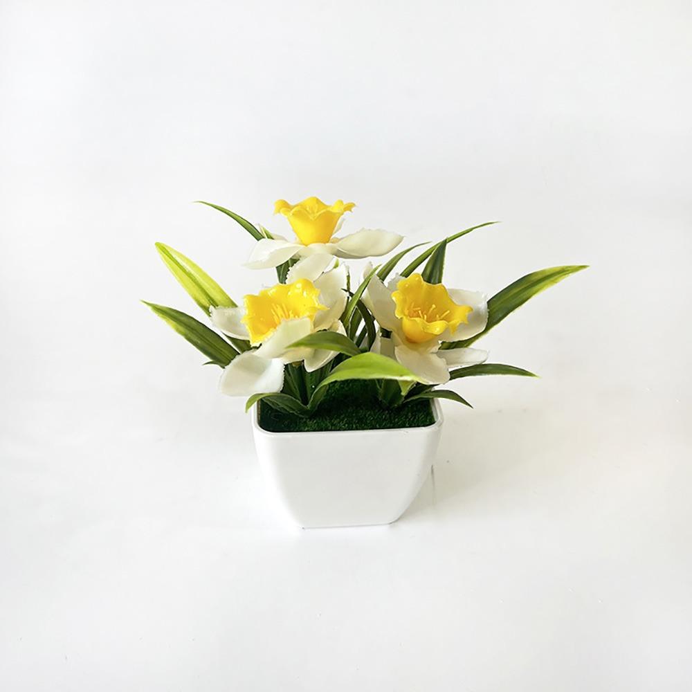 Multicolor Simulation Flowerpotted With Flowerpot Faux Potted Flowers Home Decoration