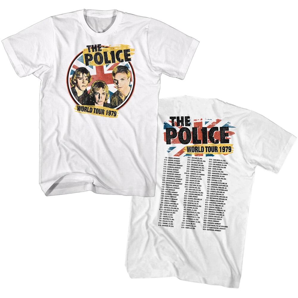 Sting & The Police Around the World Tour 1979 Men's T Shirt Rock Band Concert
