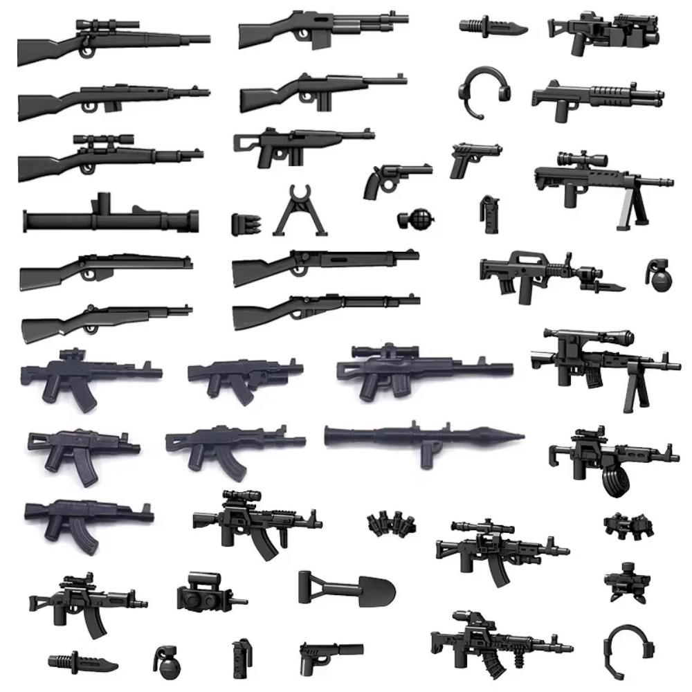 Конструктор Второй мировой войны Военное оружие Полицейский Солдат Фигурка Аксессуары Модель Кирпич Пистолет Пушка Пусковая установка Бункер Аванпост Игрушка X017
