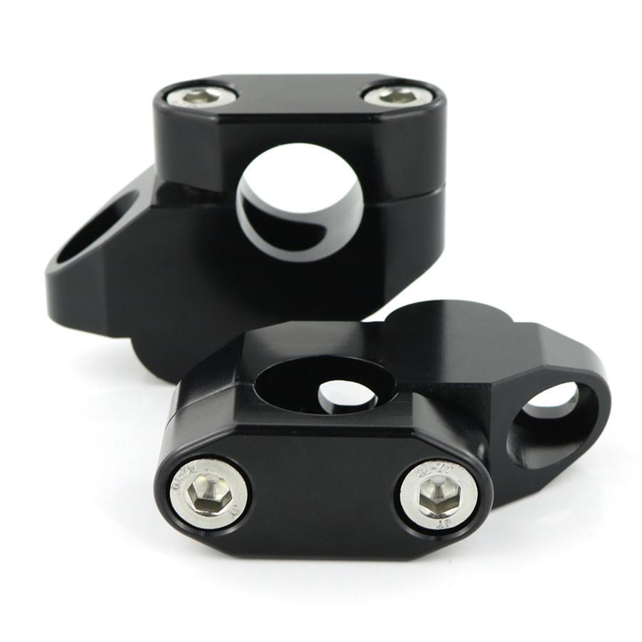 1Pair 7/8" Motorcycle Extension Back Moved Up Handlebar Risers Black Aluminum