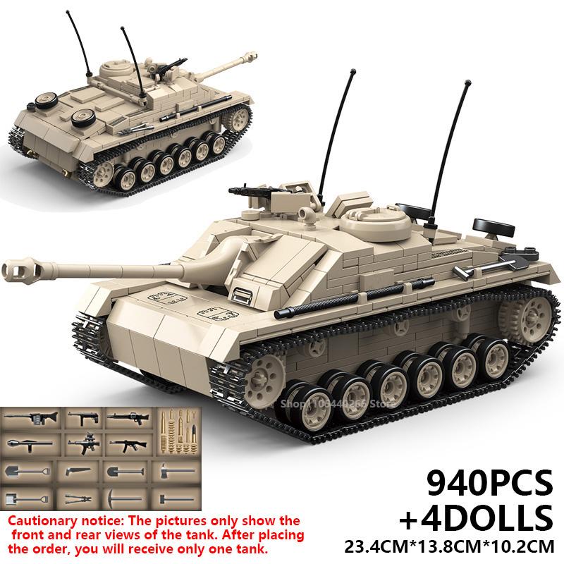 Military Sturmtiger Tank Building Blocks Model - War Scene Military Bricks Assembly Toy for Kids Gift