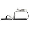 Pu Open Toe Fashion Studded Flat One Strap Sandals 1Cm Women Sandals White 1618510001