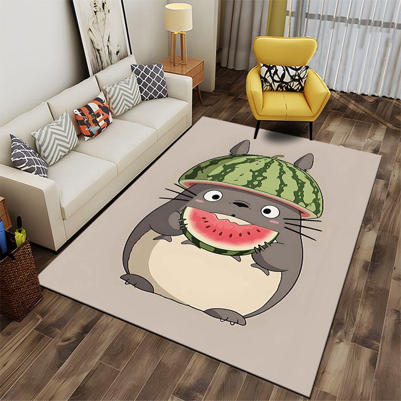 Gray Cartoon With Watermelon Hat suitable as a non-slip mat for the living room or bedroom sofa