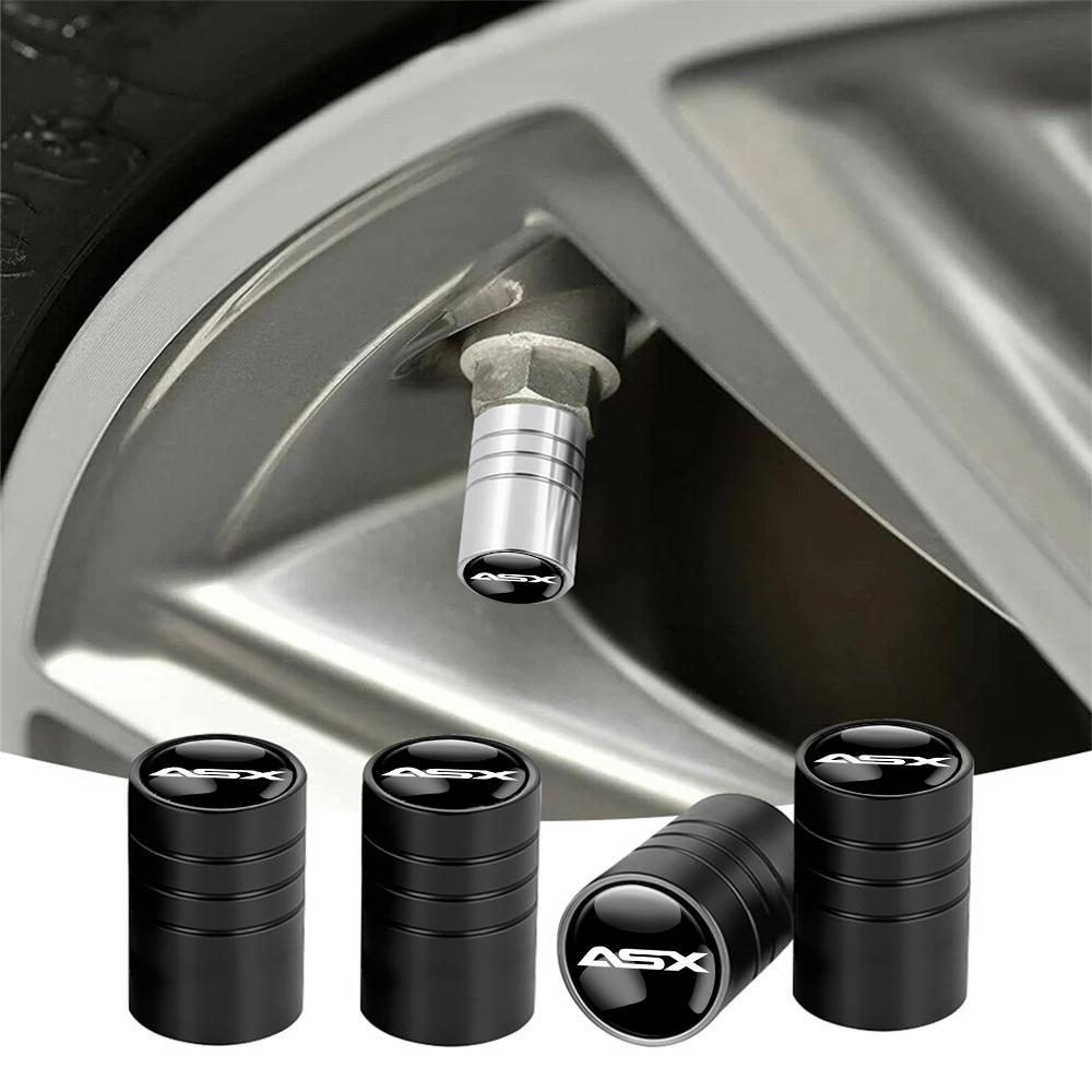 4Pcs 3D Metal Car Wheel Tire Valve Stem Cap Accessories For Mitsubishi 9 Ralliart EX ASX L200 Colt Outlander Pajero Lancer Cross