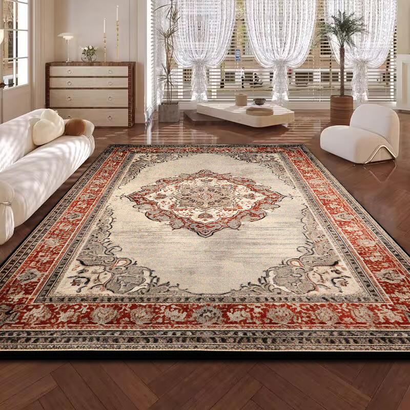Retro Persian American Carpet Large Area Living Room Decoration Home Ethnic Style Bedroom Rug Cloakroom Lounge Soft Mat Washable