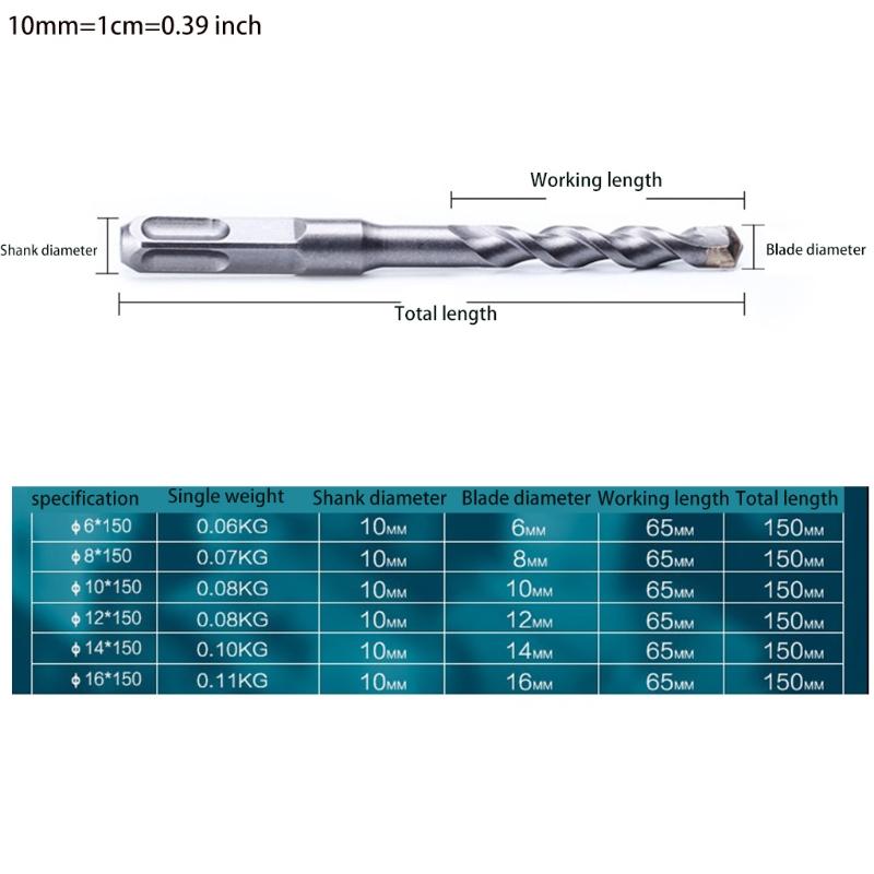 Heat Resistant Square Shank 6-35mm Electric Hammer Drill Bit Masonry Drill Bit Set Cemented Carbide Power Tool Parts