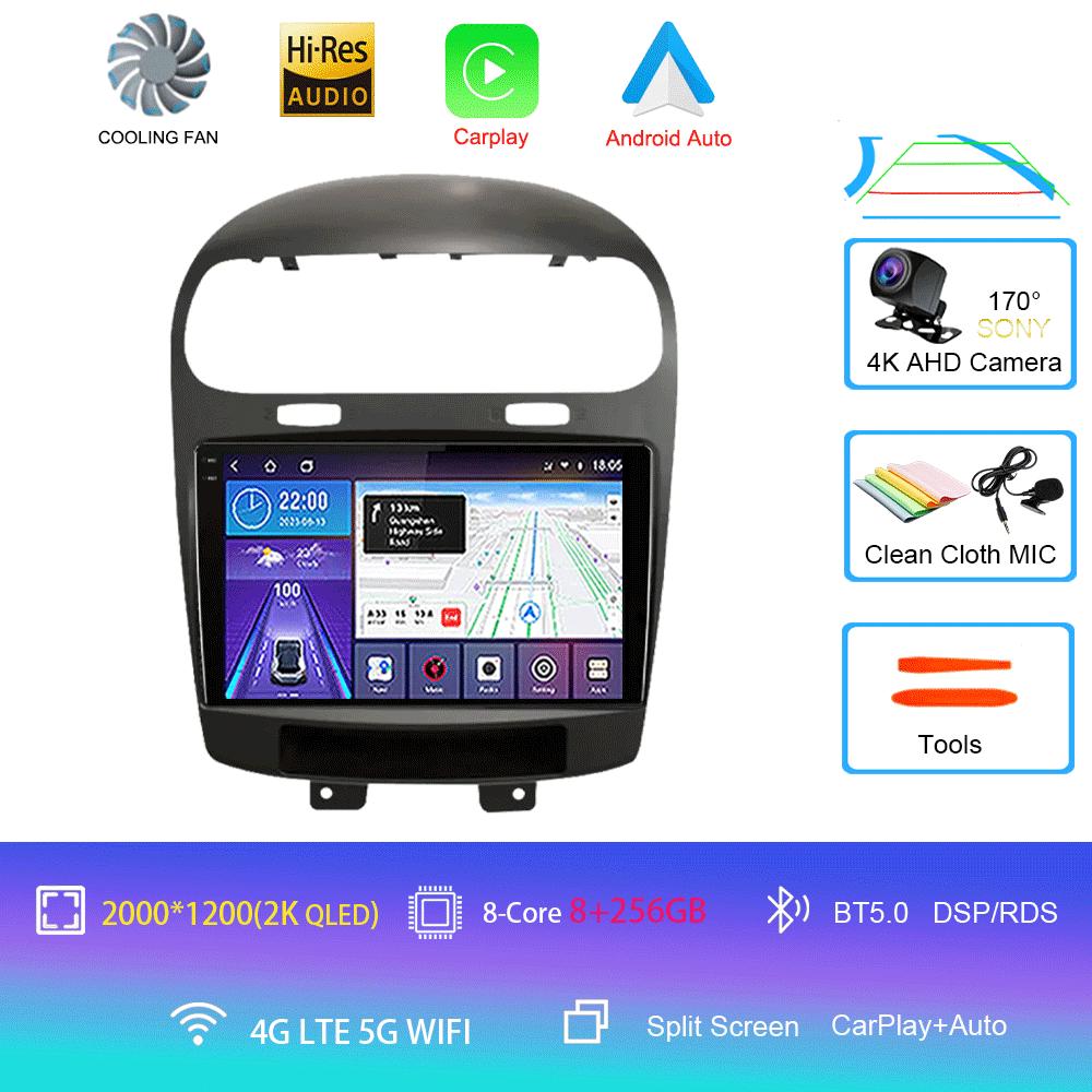 Для Dodge Journey Fiat Leap 2012-2020Автомобильное радио Навигация GPS Навигация Мультимедийный проигрыватель Android 14 2 Din Carplay WIFI+4G