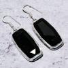 Natural Black Spinel Gemstone Handmade 925 Sterling Silver Earring 2.01" t3S83