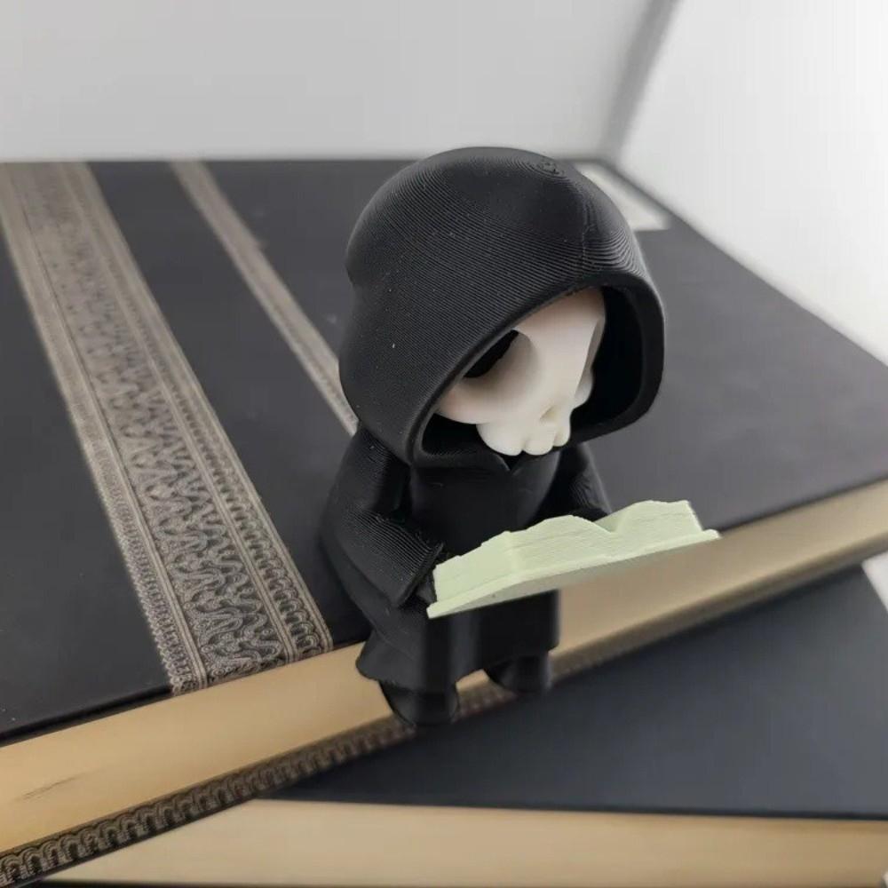 Cartoon Gothic Decoration 3D Printed Reading Pose Ghost Statues Cute Ghost Ornaments Desktop Use