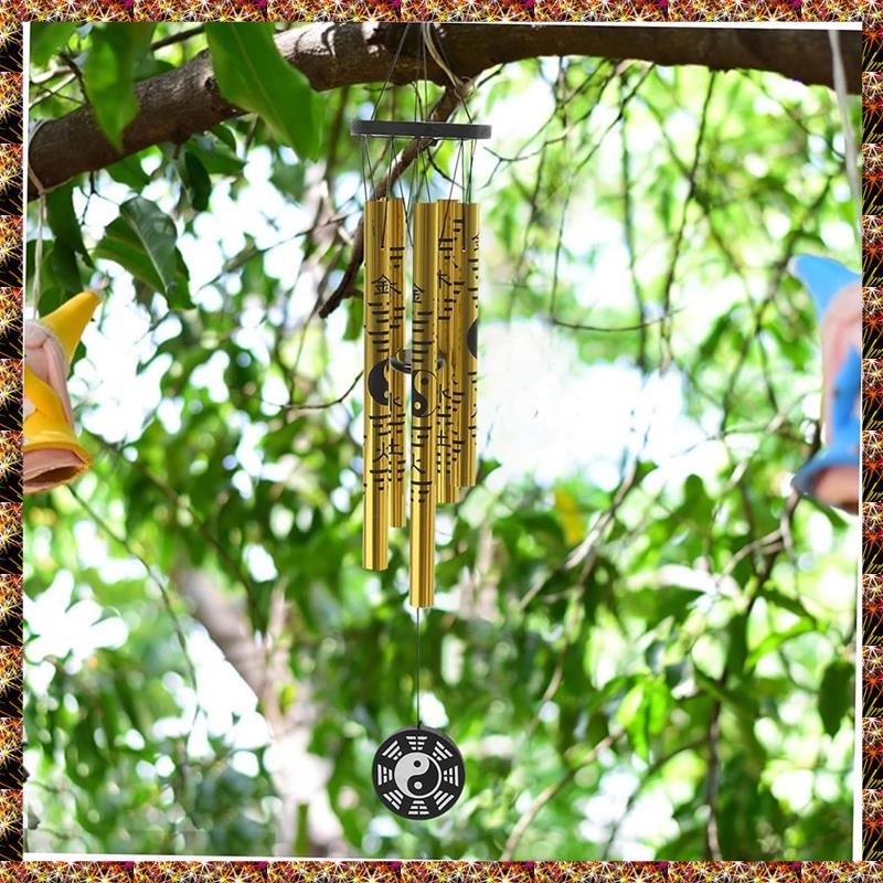 Small Bagua Wind Chime Pendant Retro Metal Wind Chime Lucky Wind Chime Garden Memorial Wind Chimes