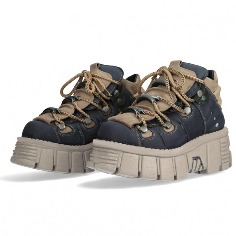 Женские кроссовки в стиле панк, туфли на платформе, женские криперы, женские повседневные туфли на плоской подошве с металлическими украшениями и толстой подошвой, женские теннисные туфли 45