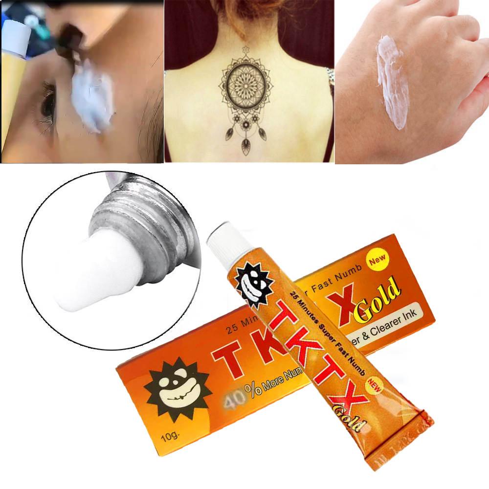 10 г обезболивающий крем для татуировки, быстрый обезболивающий крем с золотом TKTX40%, полупостоянный