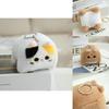Adorable Fluffy Cat Keychain Plush Toy Soft Cartoon Square Kitty Bag Charm