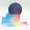 25 мм Радужная Постепенно Меняющая Цвет Красочная Лента из Снежной Пряжи, Декоративная Свадебная Подарочная Лента из Пряжи Эжен, Прозрачная Сетчатая Лента