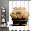 Cartoon Fun Bear Shower Curtain, Bathroom Decorative Shower Curtain, Waterproof Shower Curtain with Hooks