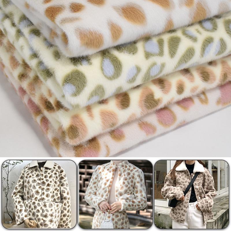 100*160cm Warm Imitation Ferret Fabric Plush Velvet Leopard Pattern Fabric For Diy Sewing Scarf Winter Clothes Material
