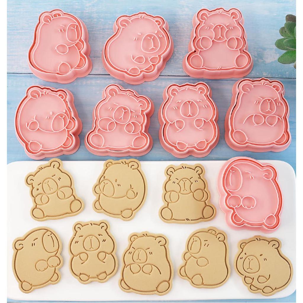 8 шт. Capybara Cookie Mold Biscuit Fondant Embosser Stamp для свадебных вечеринок Пластиковые принадлежности для украшения тортов и выпечки