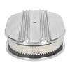 12in Air Cleaner Oval Half Finned Polished Aluminum Alloy Fits for 5 1/8in Carburetors Car Oval Air Filter 12in Car Air Filter