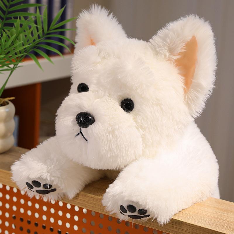 Cute West Highland Terrier Stuffed Animal Plush Toy Doll Girl Sleeping Pillow Bear Doll Large Birthday Gift