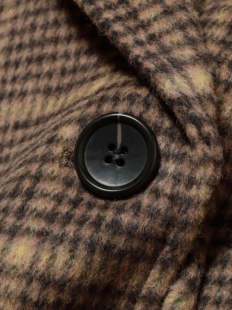 Женское клетчатое полупальто Ray Beams с отворотами, двубортное, из ворсистой ткани, коричневое 0