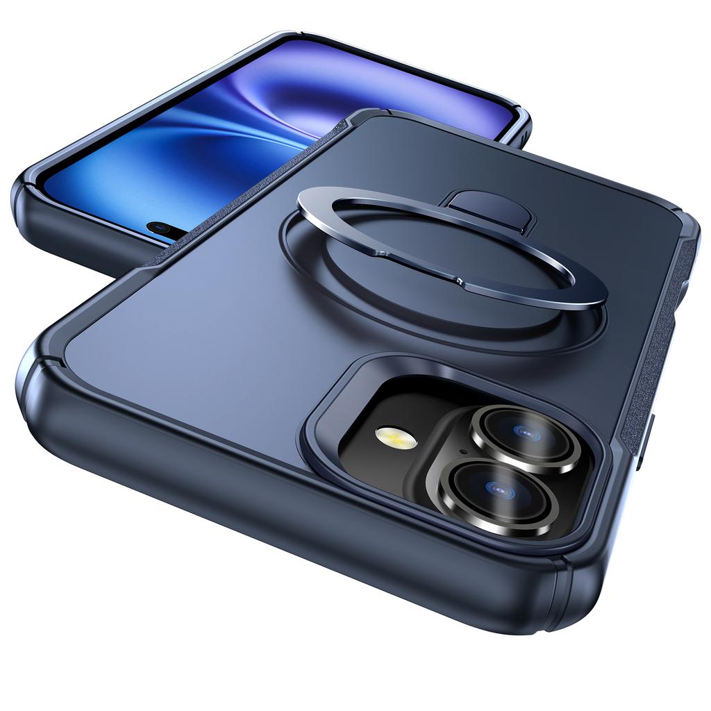 For iPhone 16 Case with Magnetic Kickstand TPU+PC Anti Drop Phone Cover