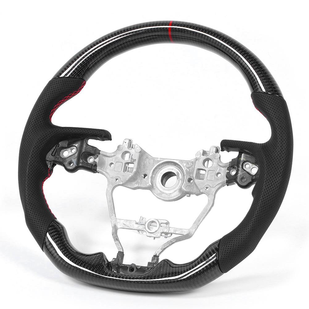 Carbon Fiber Steering Wheel Preforated Leather W Red Stitching For Toyota Camry XV70 Corolla RAV4 Avalon 2018 2020