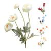 Artificial Lulian Flower Faux Silk Ranunculus Flower with Stem 4 Heads Fake Ranunculus Arrangement for Home Wedding Decoration Table Centerpiece