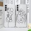 Абстрактное Лицо Линия Эстетика Прозрачный Чехол для Телефона для Samsung Galaxy S24 S23 Ultra S22 Plus S21 FE S20 5G Мягкий Силиконовый Чехол Fundas